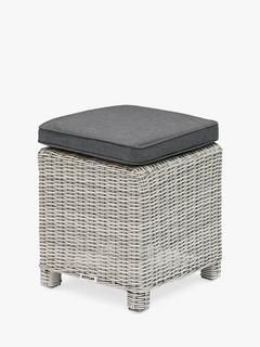 KETTLER Palma Garden Stool, White Wash/Grey Taupe