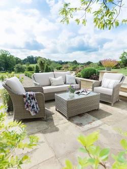 KETTLER Charlbury Signature 4-Seater Garden Lounging Set with Glass Top Coffee Table, Natural - view 2, Natural