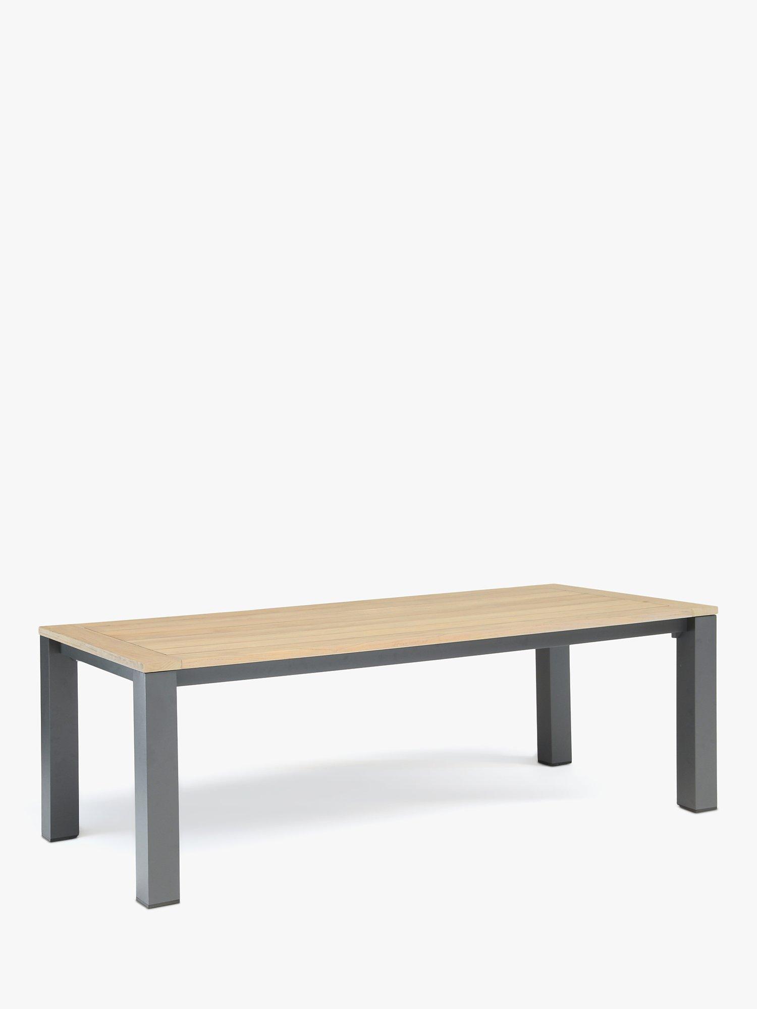 KETTLER Elba Rectangular Garden Dining Table, FSC-Certified (Teak Wood), 220cm, Grey/Natural