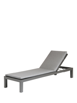 KETTLER Elba Garden Cushioned Sun Lounger, Grey, Grey