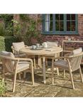 KETTLER Cora 4-Seater Round Garden Dining Table, FSC-Certified (Acacia Wood), Natural