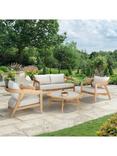 KETTLER Kubu 4-Seater Garden Lounging Set, FSC-Certified (Teak Wood), Natural/White