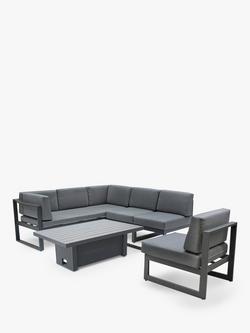 Menos by KETTLER Versa 5-Seat Corner Garden High-Low Table & Chairs Set, Grey - view 2, Grey