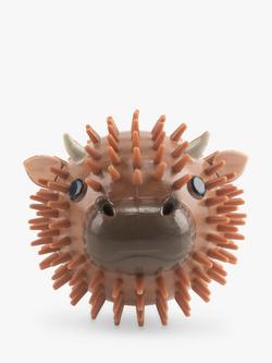 Kikkerland Kobe Highland Cow Dog Ball, Brown, Brown