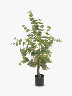 Floralsilk Artificial Eucalyptus Tree in Pot, H94cm, Green, Green