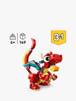 LEGO Creator 3in1 Red Dragon Toy with Animal Figures 31145 - view 2, Multi
