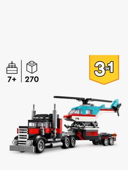 LEGO Creator 3in1 Flatbed Truck with Helicopter Toy 31146 - view 2, Multi