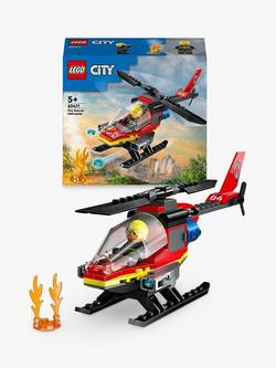 LEGO City Fire Rescue Helicopter Toy Vehicle Set 60411, Multi