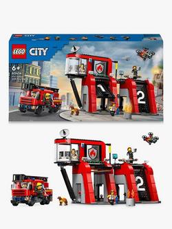 LEGO City Fire Station with Fire Engine Toy Playset 60414, Multi