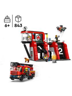 LEGO City Fire Station with Fire Engine Toy Playset 60414 - view 2, Multi