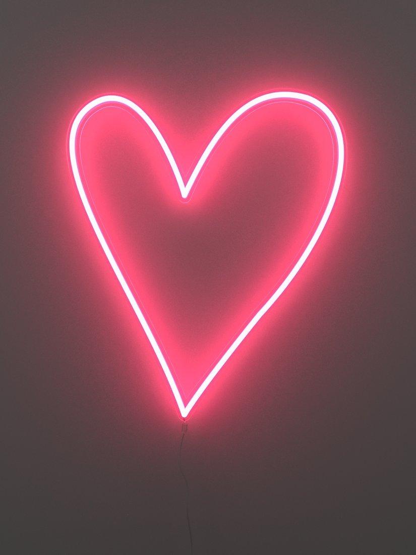 Yellowpop Icon Big Heart LED Neon Sign, Hot Pink