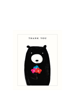 Art File Bear With Flowers Thank You Greetings Card, Multi