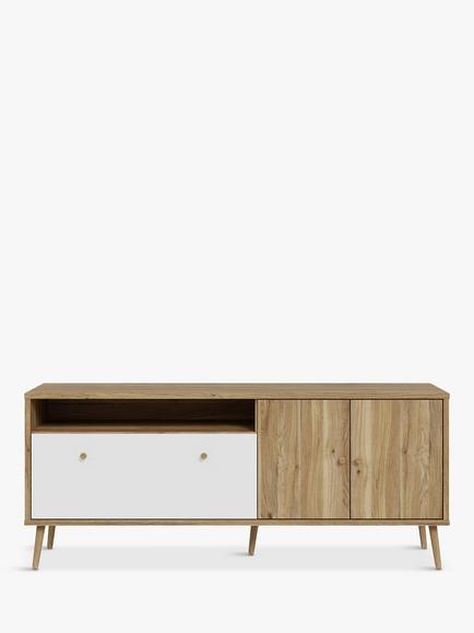 EasyKlix Harllson TV Unit - view 2, White/Oak