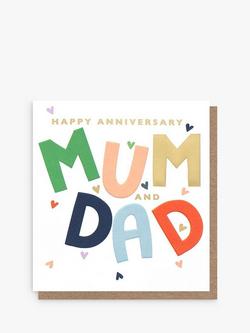 Caroline Gardner Happy Anniversary Mum And Dad Card, Multi