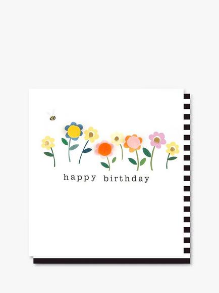 Caroline Gardner Flowers & Balloons Birthday Card, Multi