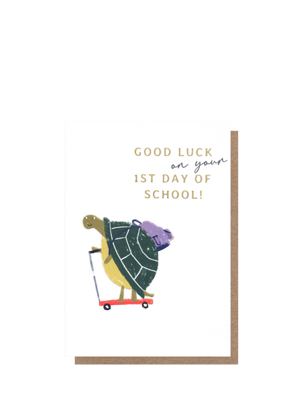Caroline Gardner Tortoise First Day At School Card, Multi