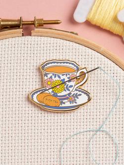 Caterpillar Cross Stitch Teacup Needle Minder, Multi