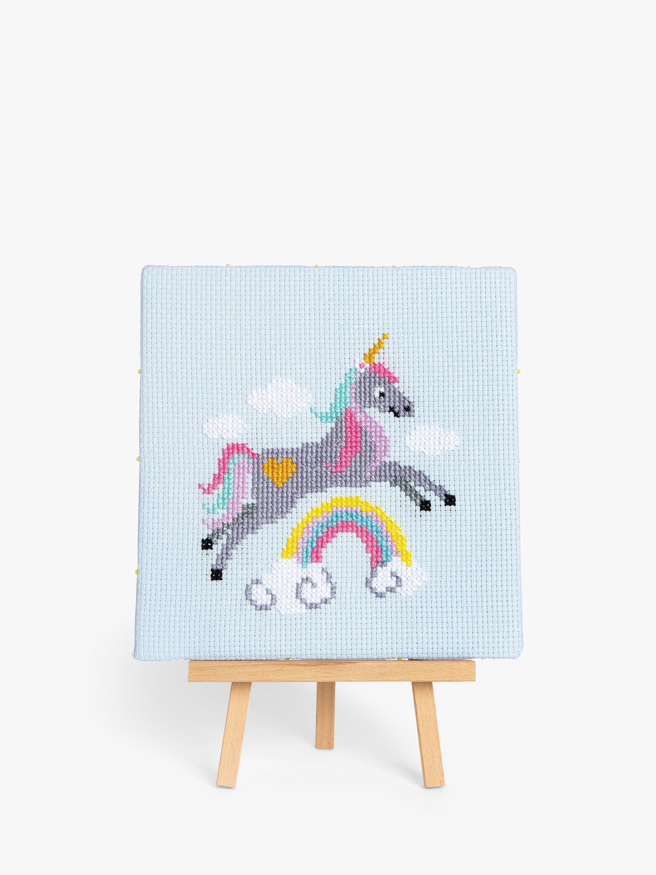 Caterpillar Cross Sparkle Unicorn Premium Junior Cross Stitch Kit