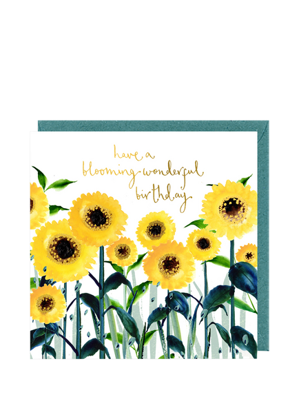 Louise Mulgrew Designs Sunflowers Birthday Card, Multi