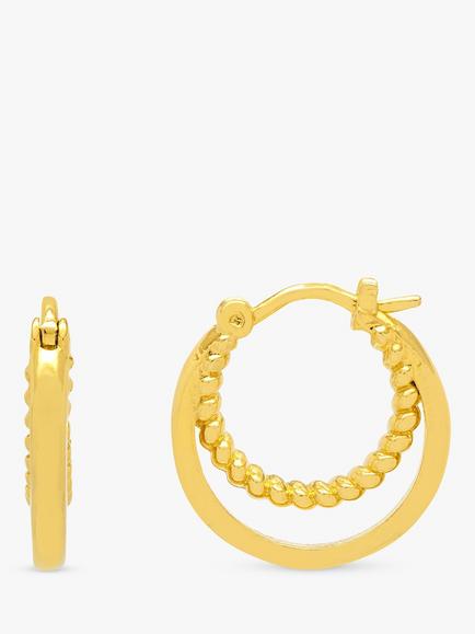 Estella Bartlett Double Twisted Hoop Earrings, Gold, Gold