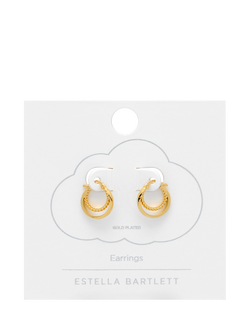 Estella Bartlett Double Twisted Hoop Earrings, Gold - view 2, Gold