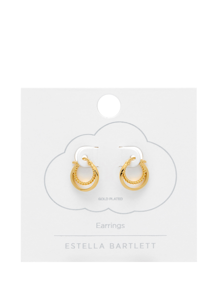 Estella Bartlett Double Twisted Hoop Earrings, Gold - view 2, Gold