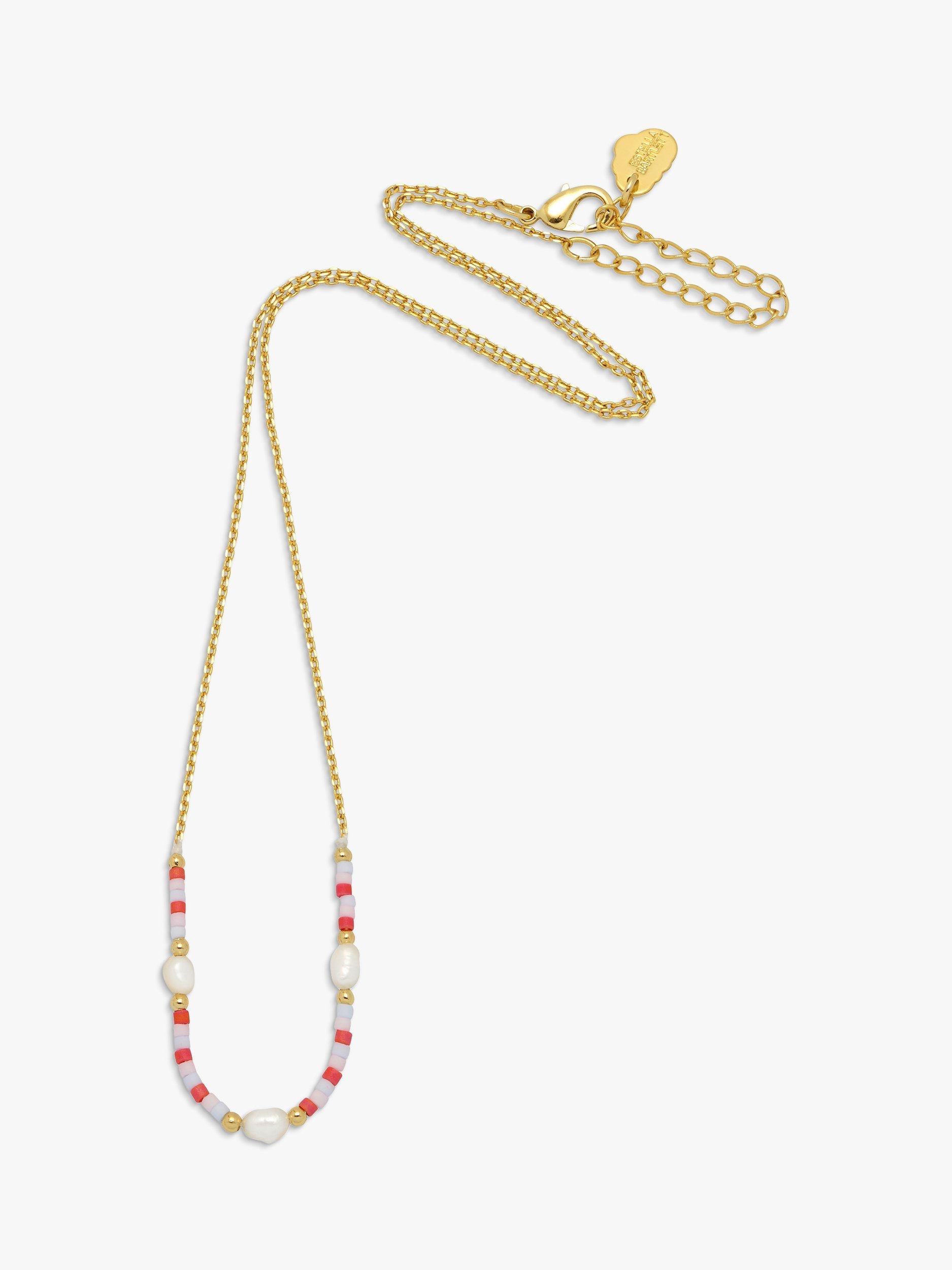 Product image 2 of 4, which shows Estella Bartlett Miyuki Pearl Necklace, Gold/Multi