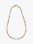 Estella Bartlett Moonstone And Agate T-Bar Necklace, Gold/Multi