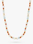 Estella Bartlett Moonstone And Agate T-Bar Necklace, Gold/Multi