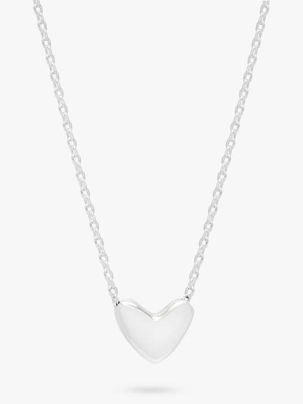 Estella Bartlett Domed Heart Necklace, Silver