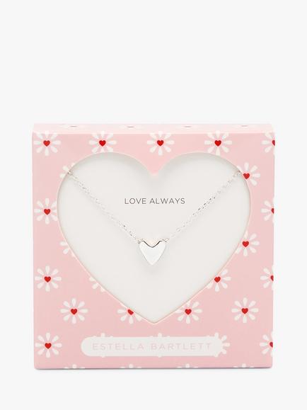 Estella Bartlett Domed Heart Necklace - view 2, Silver