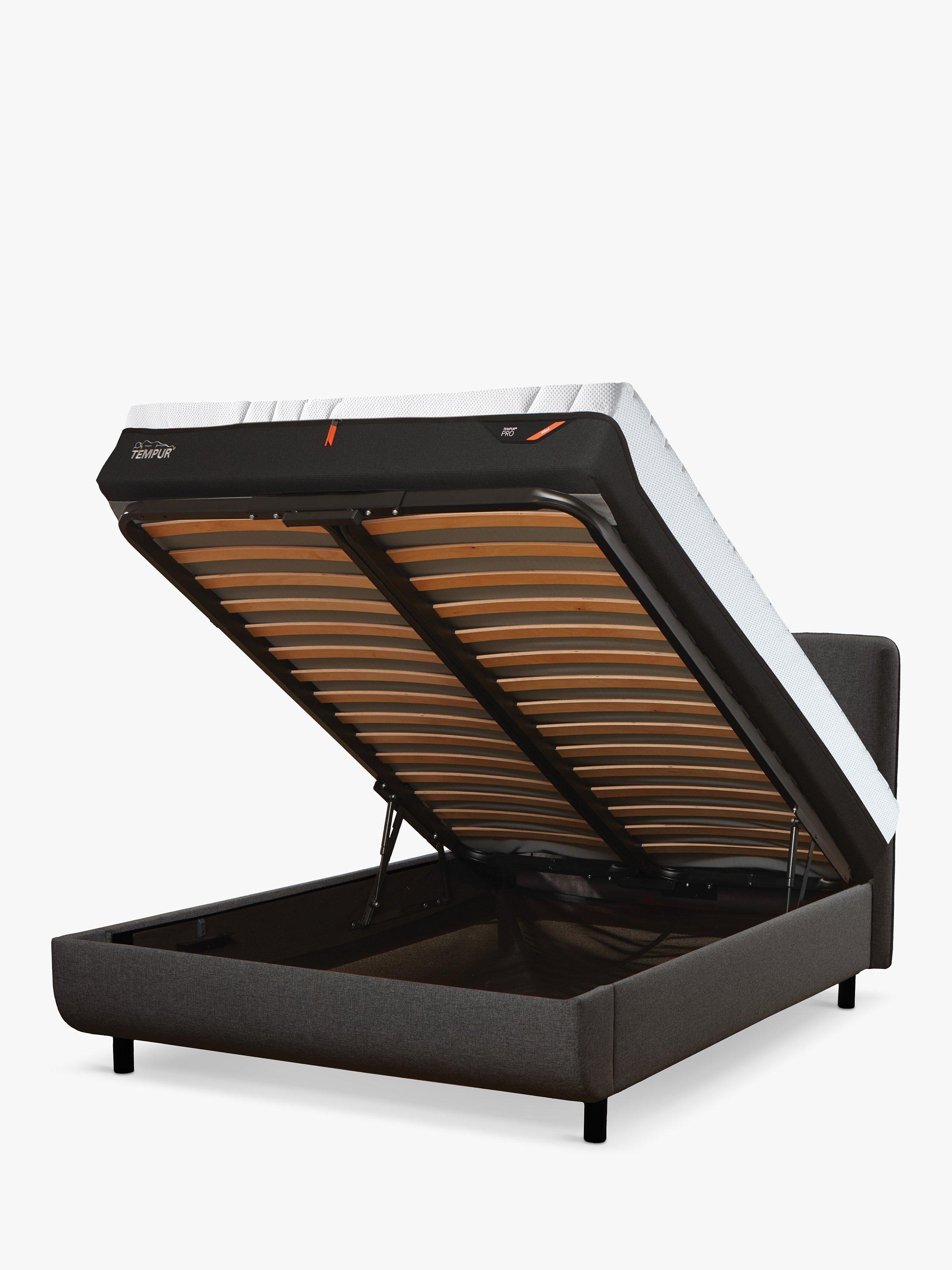 TEMPUR® Arc™ Ottoman Storage Form Upholstered Bed Frame, King Size, Dark Stone