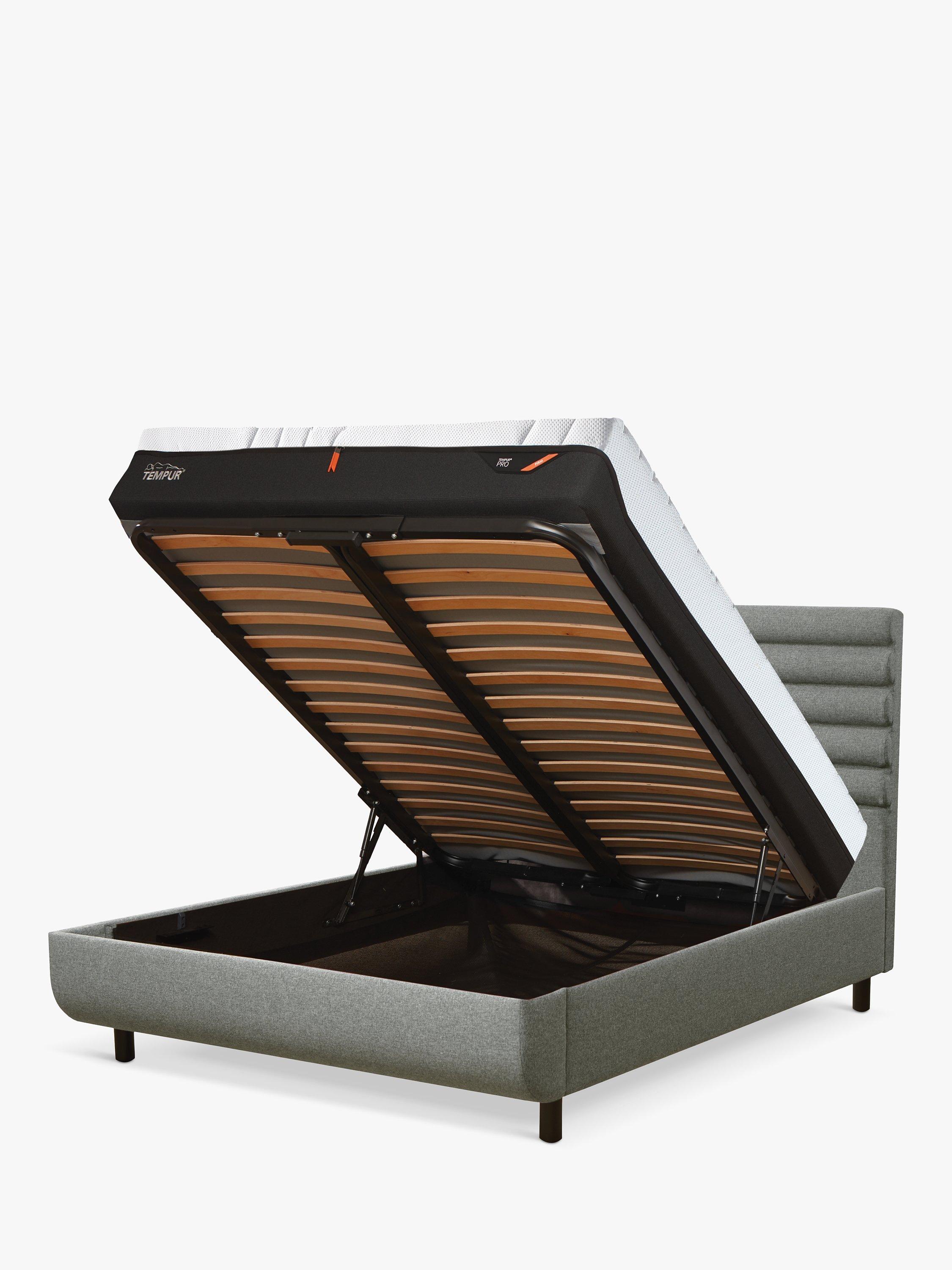 TEMPUR® Arc™ Ottoman Storage Vectra Upholstered Bed Frame, King Size, Warm Stone