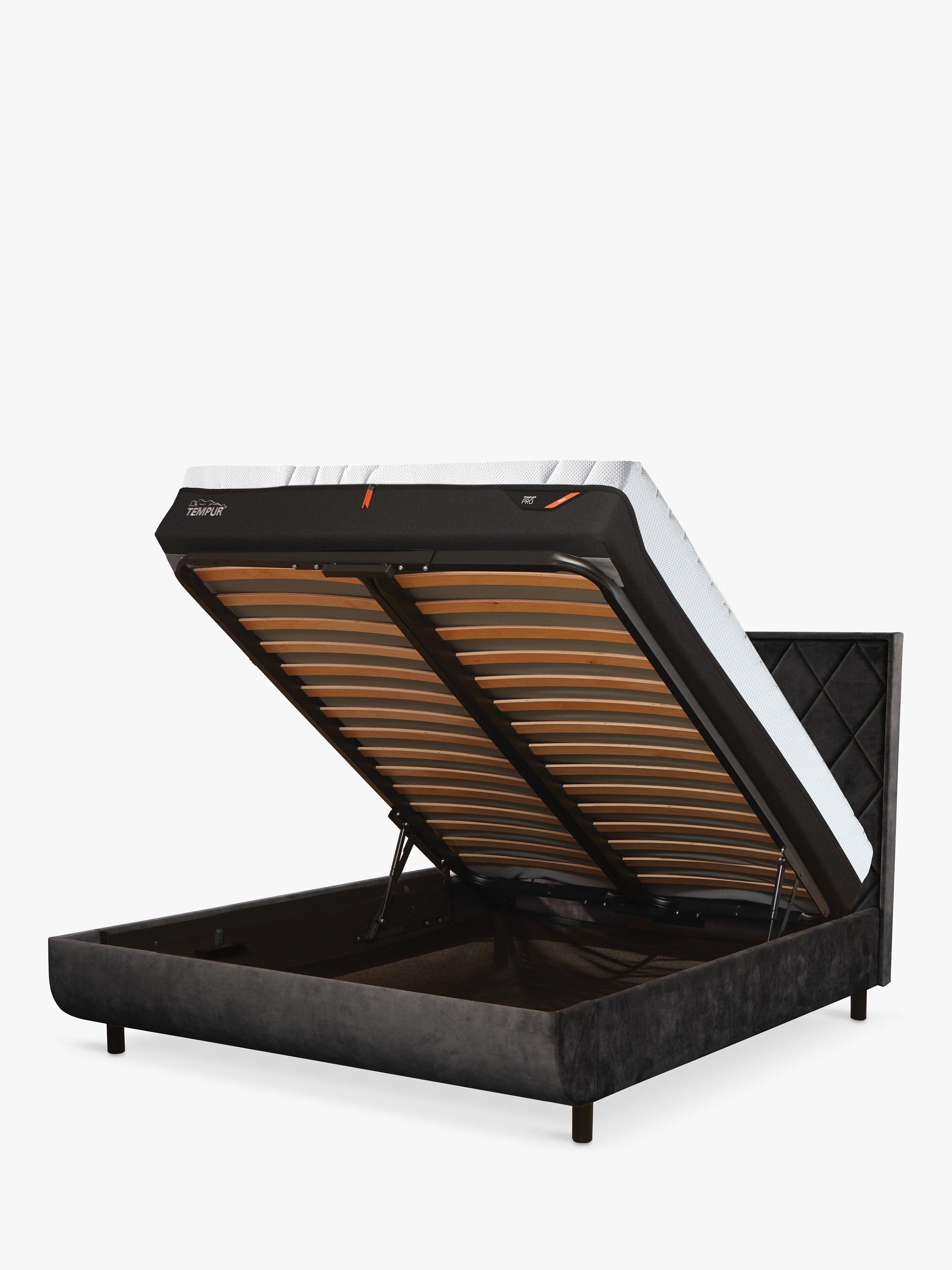 TEMPUR® Arc™ Ottoman Storage Quilted Upholstered Bed Frame, Super King Size, Dark Stone