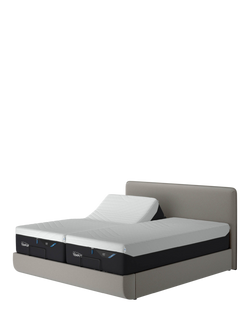 TEMPUR® Arc™ Adjustable Disc Upholstered Bed Frame, King Size, Warm Stone