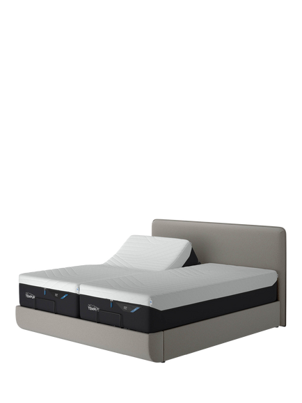 TEMPUR® Arc™ Adjustable Disc Upholstered Bed Frame, King Size, Warm Stone