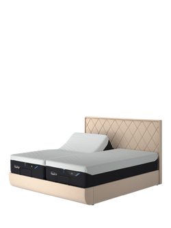TEMPUR® Arc™ Adjustable Disc Quilted Upholstered Bed Frame, King Size, Sand