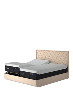 TEMPUR® Arc™ Adjustable Disc Quilted Upholstered Bed Frame, King Size - view 2, Sand