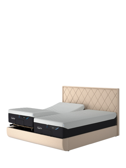 TEMPUR® Arc™ Adjustable Disc Quilted Upholstered Bed Frame, King Size - view 2, Sand