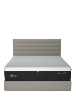 TEMPUR® Arc™ Static Disc Vectra Upholstered Bed Frame, King Size - view 2, Warm Stone