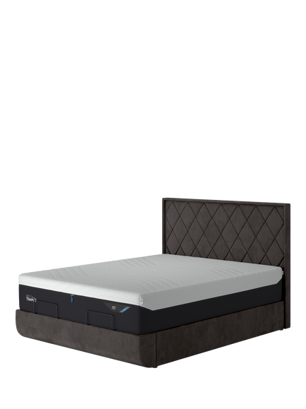 TEMPUR® Arc™ Static Disc Quilted Upholstered Bed Frame, King Size, Dark Grey