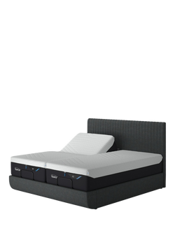 TEMPUR® Arc™ Adjustable Disc Vertica Upholstered Bed Frame, Super King Size, Dark Stone