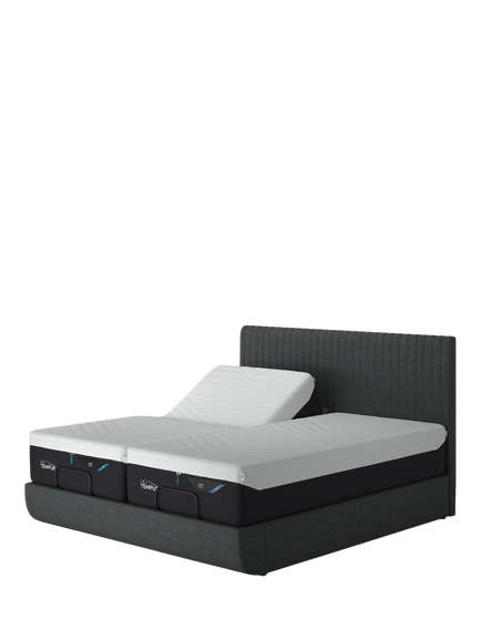 TEMPUR® Arc™ Adjustable Disc Vertica Upholstered Bed Frame, Super King Size, Dark Stone