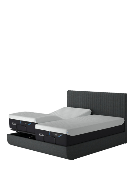 TEMPUR® Arc™ Adjustable Disc Vertica Upholstered Bed Frame, Super King Size - view 2, Dark Stone