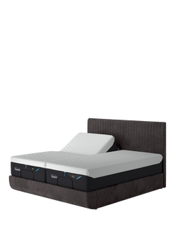 TEMPUR® Arc™ Adjustable Disc Vertica Upholstered Bed Frame, Super King Size, Dark Grey