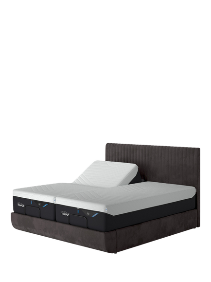 TEMPUR® Arc™ Adjustable Disc Vertica Upholstered Bed Frame, Super King Size, Dark Grey