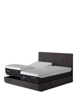 TEMPUR® Arc™ Adjustable Disc Vertica Upholstered Bed Frame, Super King Size - view 2, Dark Grey