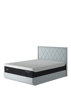 TEMPUR® Arc™ Static Disc Quilted Upholstered Bed Frame, Super King Size, Stone