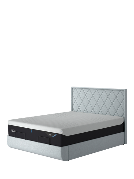 TEMPUR® Arc™ Static Disc Quilted Upholstered Bed Frame, Super King Size, Stone