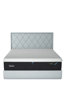 TEMPUR® Arc™ Static Disc Quilted Upholstered Bed Frame, Super King Size - view 2, Stone